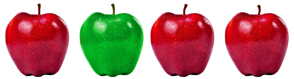 集团的红色和绿色的苹果