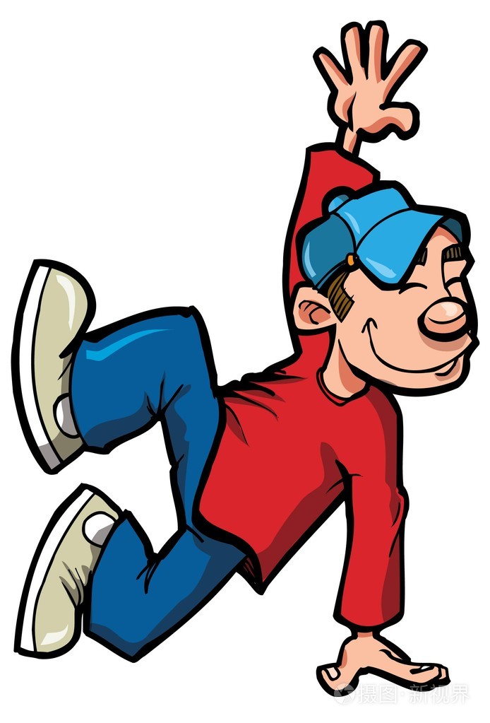 卡通明星的街舞男孩