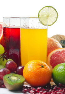 两个大葡萄柚水果照片