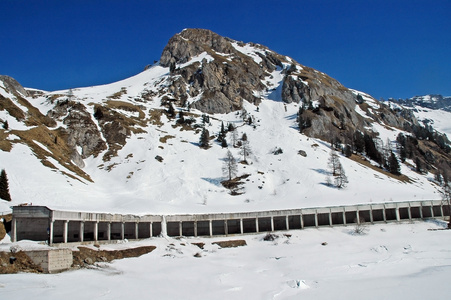 在 dolomities，dolomiti意大利冬季滑雪度假村