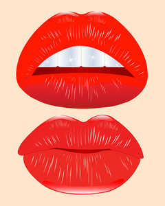 红色女性嘴唇