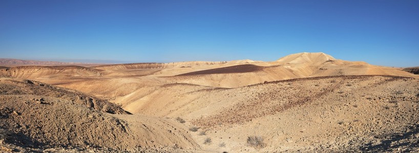 在以色列内盖夫沙漠中的沙漠景观