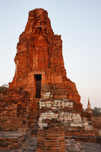 泰国大城府，城市的古寺庙遗迹