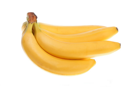 一群被隔绝在白色背景上的香蕉