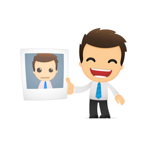 可爱的卡通办公室工作者照片