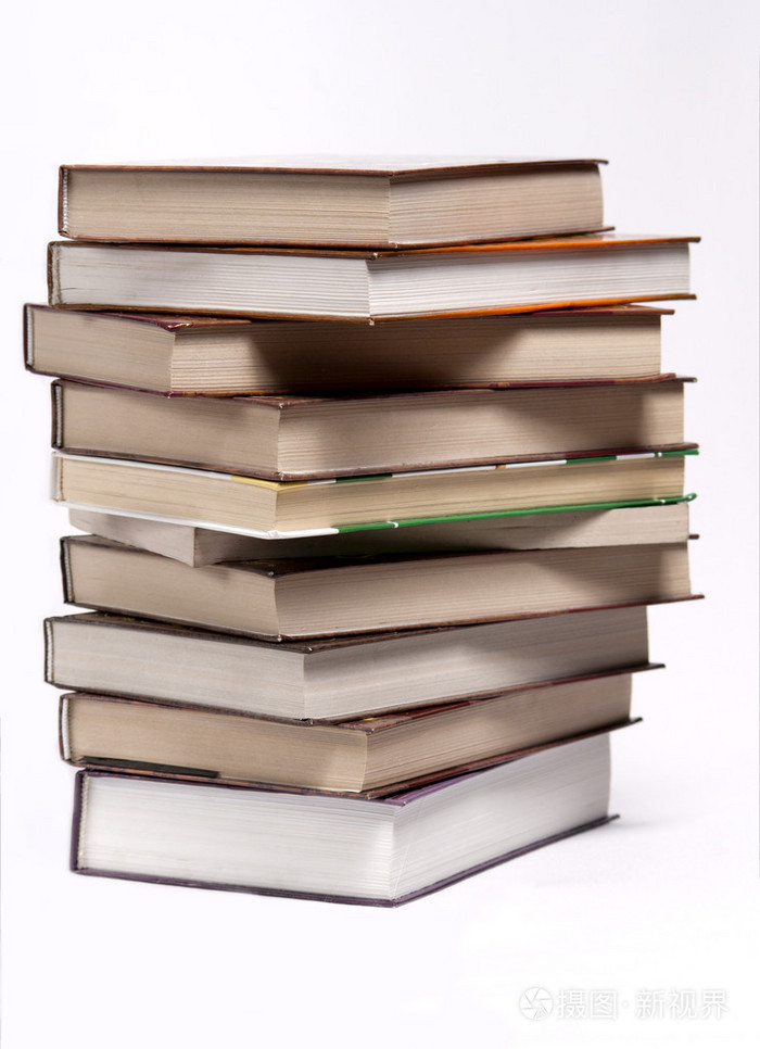 堆在白色背景上的书照片-正版商用图片19cdpx-摄图新视界