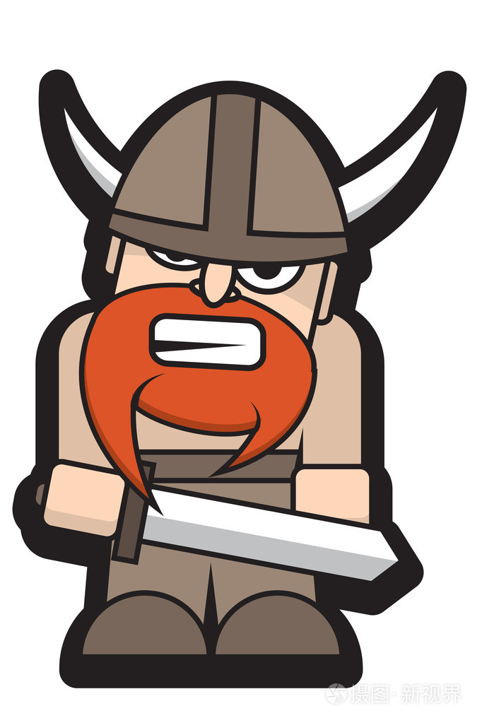 愤怒的维京人用一把剑