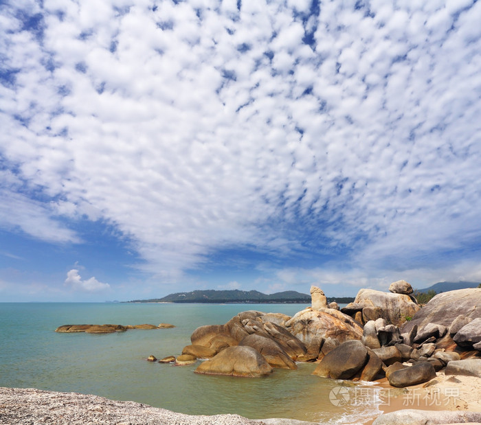 岛 samuj 海岸后水浸