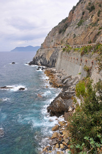 悬崖上的 manarola，五渔村