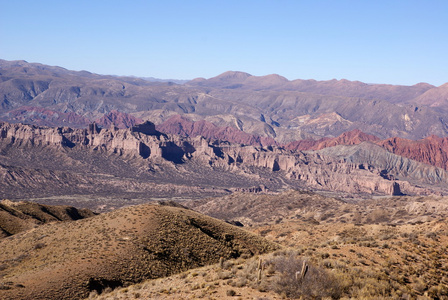 沙漠 峡谷 图皮萨 玻利维亚的安第斯风景