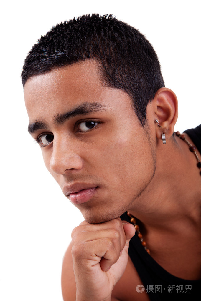 年轻英俊潇洒拉丁美洲的人孤立在白工作室拍摄jpg
