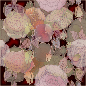 花艺设计图案玫瑰，芽粉红色
