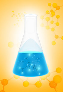 实验室玻璃器皿颜色液体与分子