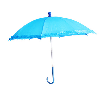 孤立在白色的蓝色伞