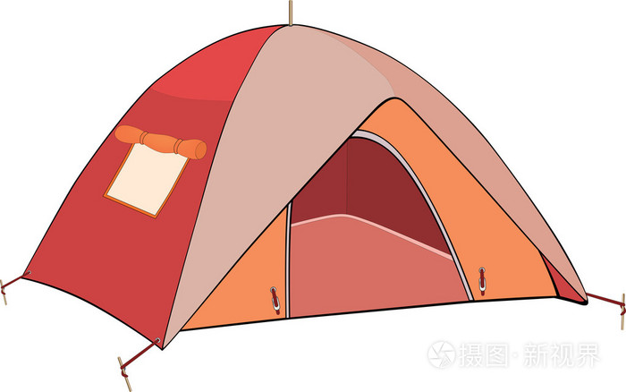 红色帐篷卡通