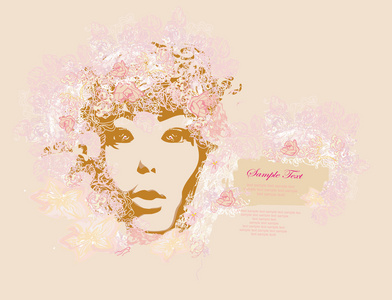 红色个性壁纸抽象的美丽女人海报照片