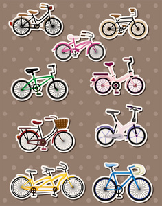 卡通自行车贴纸