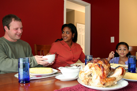 感恩节家庭聚餐图片