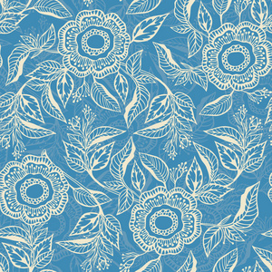 波利亚罐子模型无缝的花卉图案照片