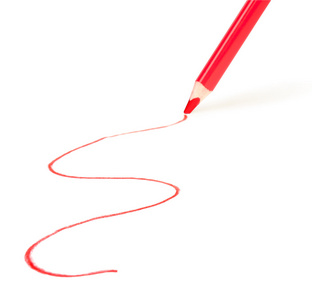 红铅笔绘制线条
