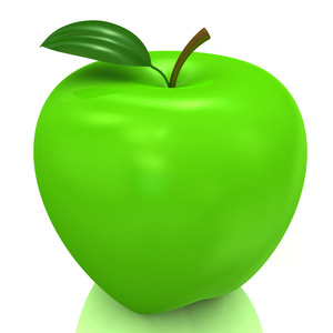 绿色苹果的 3d 模型