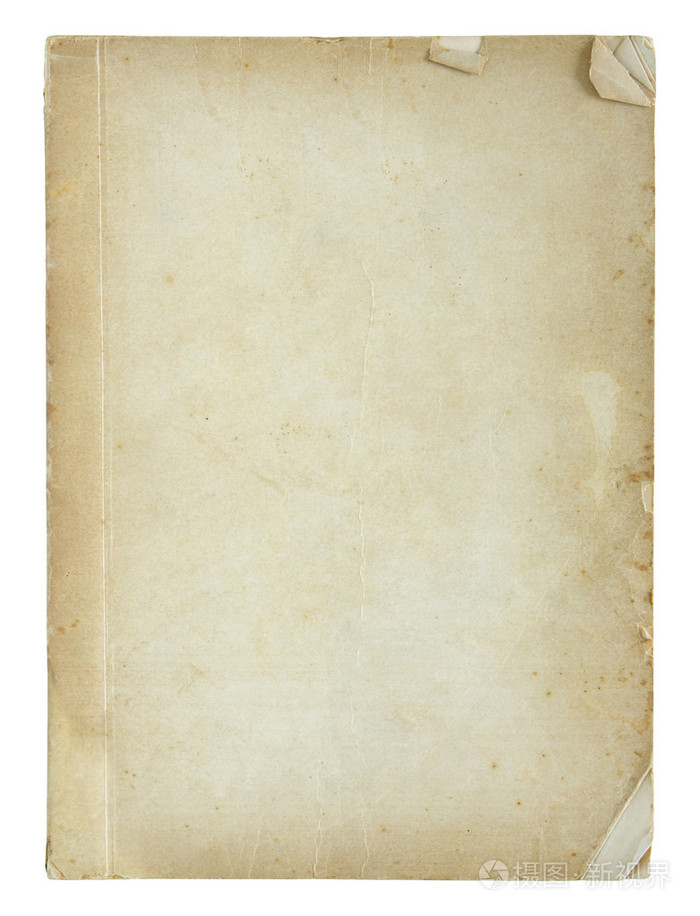 孤立在白色的老书页