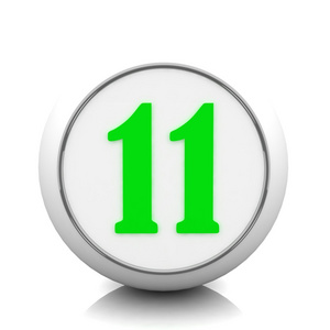 3d 绿色按钮与11 号