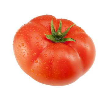 一个大番茄与水滴