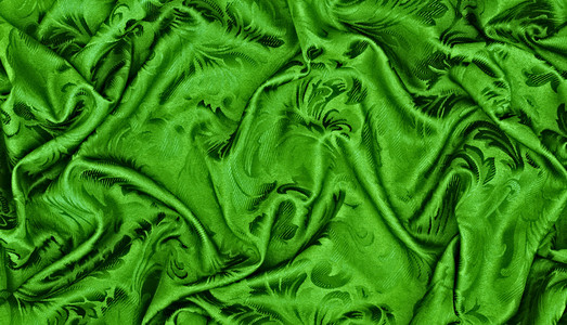 抽象背景绿色波浪真丝织物