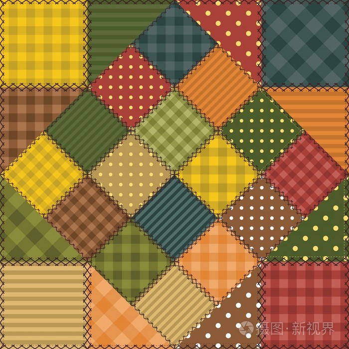 有不同的图案拼凑而成背景
