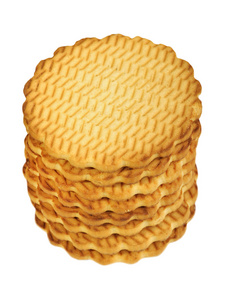 两个圆饼干圆形饼干饼干或带草莓酱的心饼干金色圆形饼干金色圆形饼干