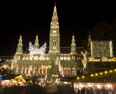 维也纳市政厅的圣诞市场