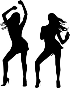 silhouettes 的跳舞妇女