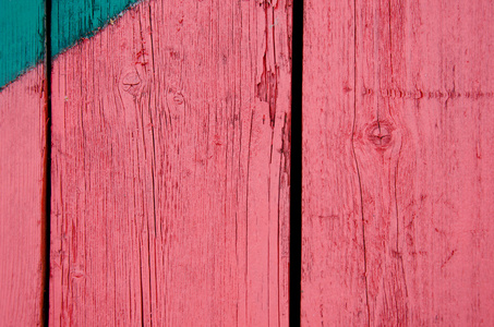 木制的红漆板墙特写的背景