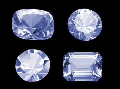 四个不同形孤立黑色的钻石