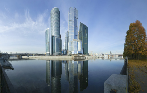 国际商务中心 城市，莫斯科，俄罗斯的全景
