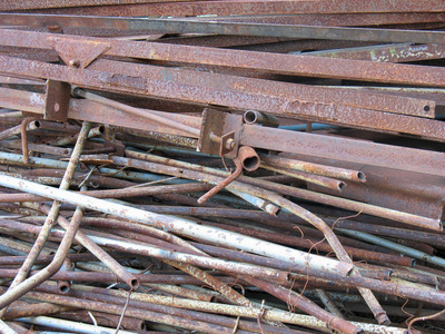 抽象生锈废金属垃圾铁垃圾照片
