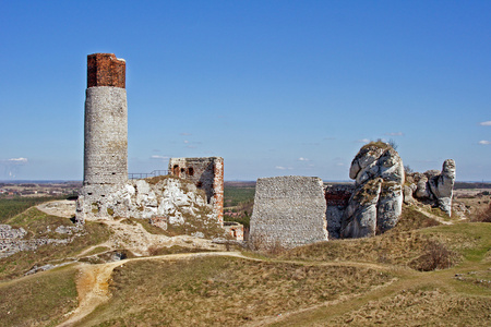 与奥尔什丁塔的中世纪城堡废墟