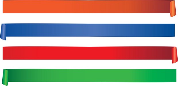 套的颜色角丝带4 个颜色丝带矢量图照片