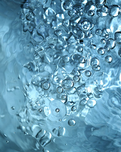 抽象蓝色水与泡沫
