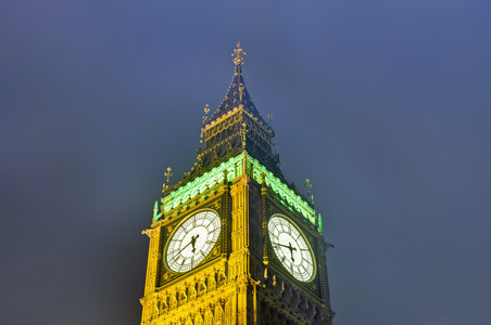在伦敦，英国大笨钟塔钟