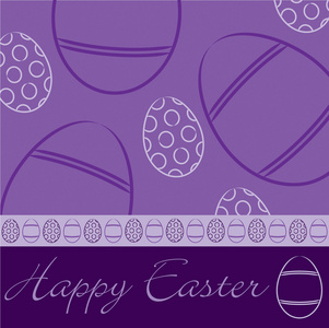 紫罗兰色 复活节快乐 手画的蛋卡在矢量格式