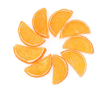 橙色果冻糖果白隔离