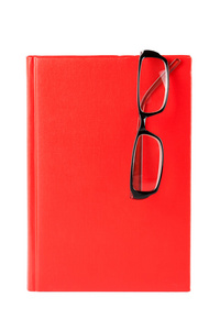 红色的书和眼镜