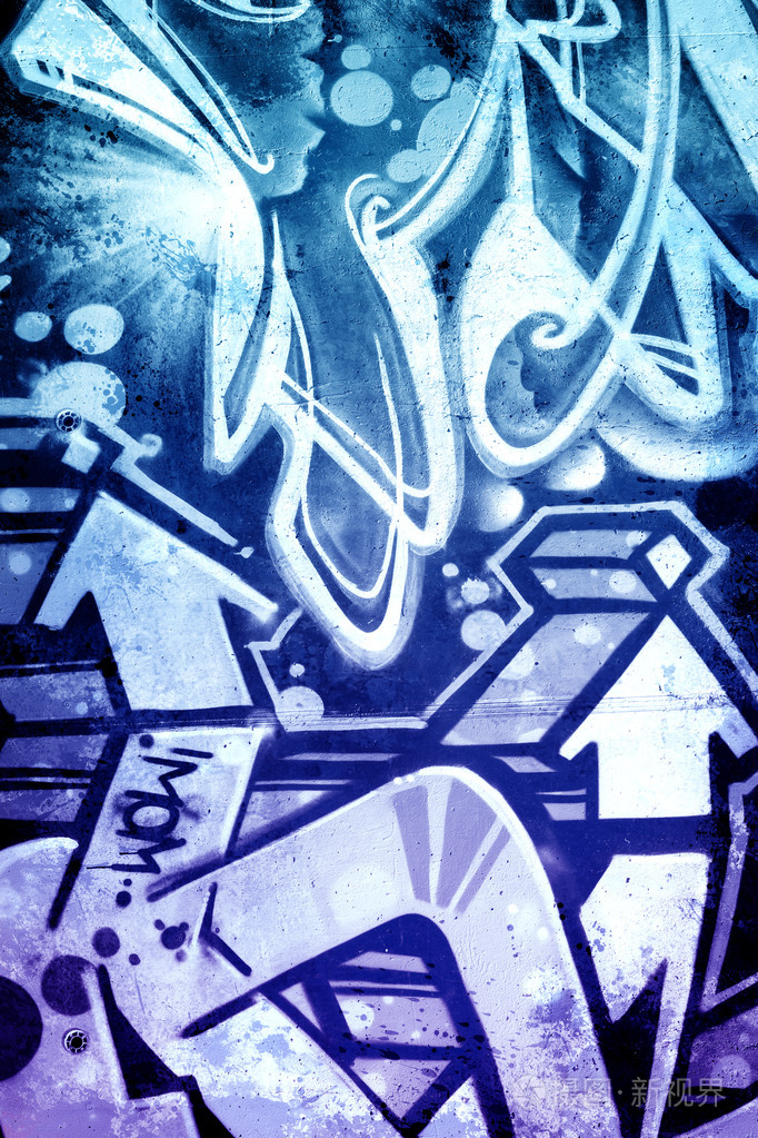 在旧脏墙上的涂鸦, 城市嘻哈灰色背景文本