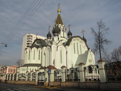 俄罗斯，莫斯科。在索科尔尼基复活大教堂