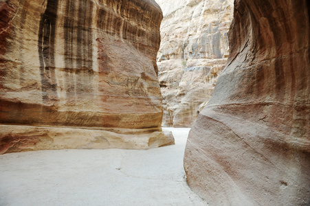 siq佩特拉，约旦的古代峡谷
