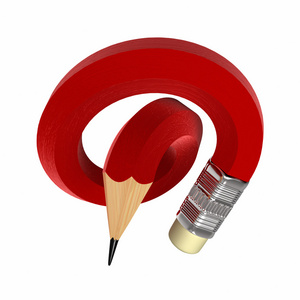 红色木制铅笔