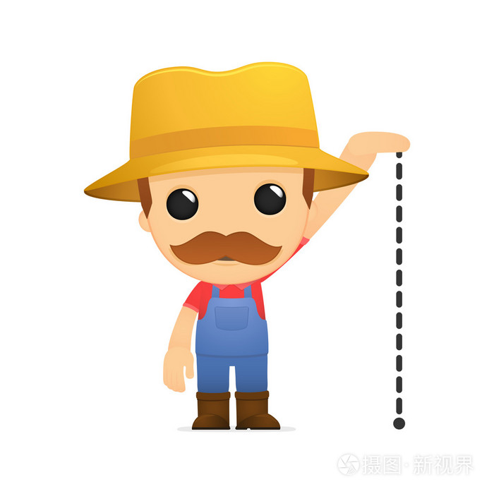 可爱的卡通农夫
