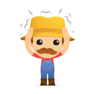 可爱的卡通农夫照片